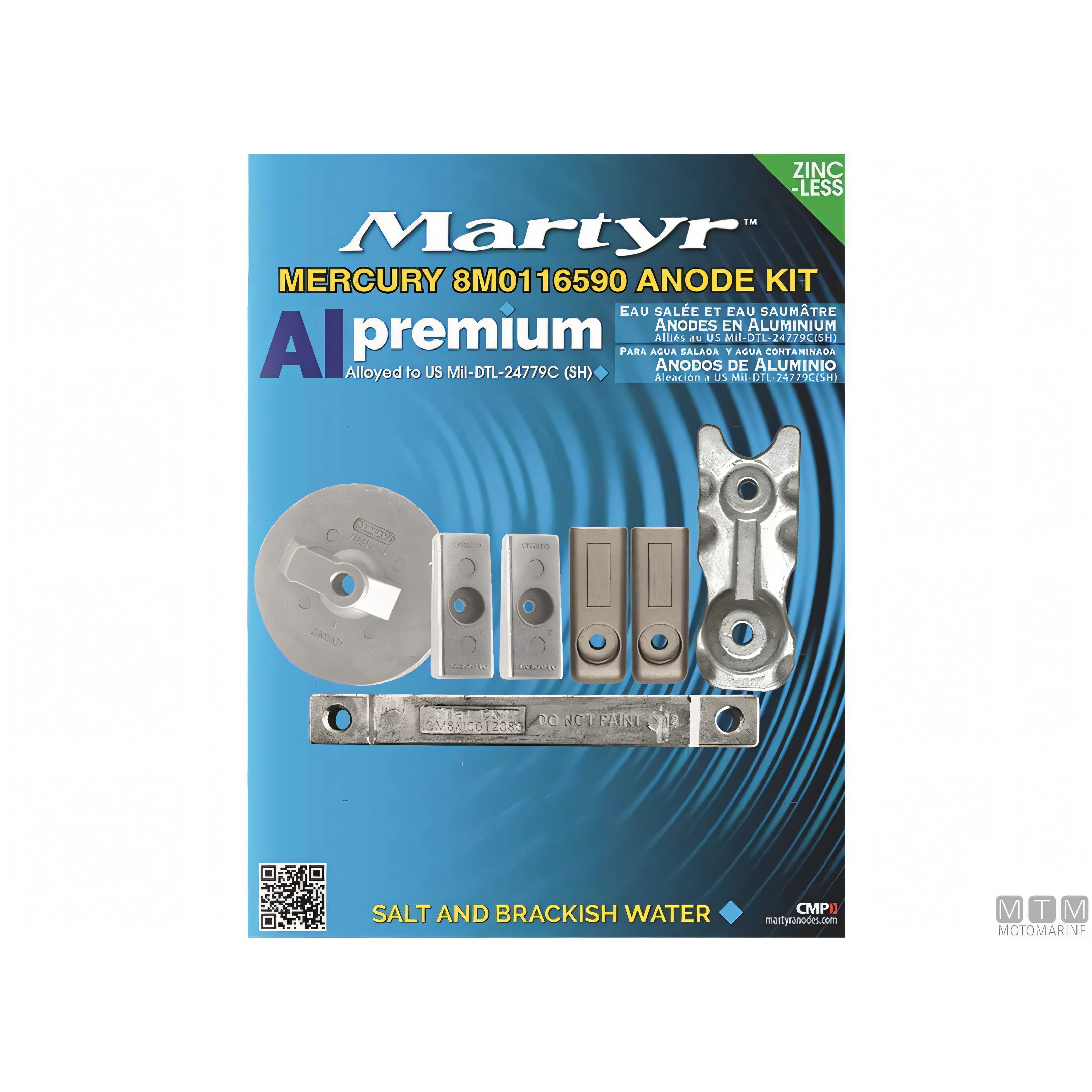 Martyr kit anodi Mercury Verado in alluminio — 8M0116590