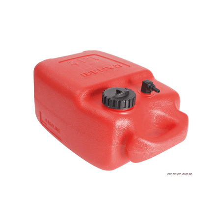 Serbatoio portatile carburante 12 lt rosso in plastica rigida con tappo e raccordo | Onautica
