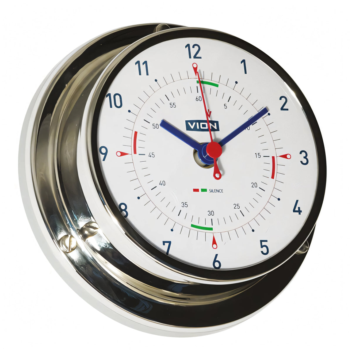 Orologio Foresti e Suardi con silenzio radio, acciaio inox Ø 97 mm