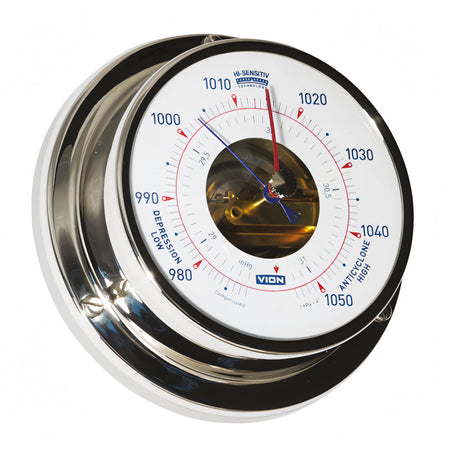 Barometro Foresti e Suardi in acciaio inox, Ø 97 mm