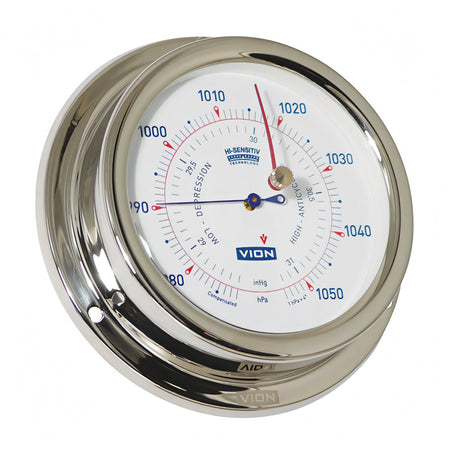 Barometro Foresti e Suardi in acciaio inox, Ø 127 mm