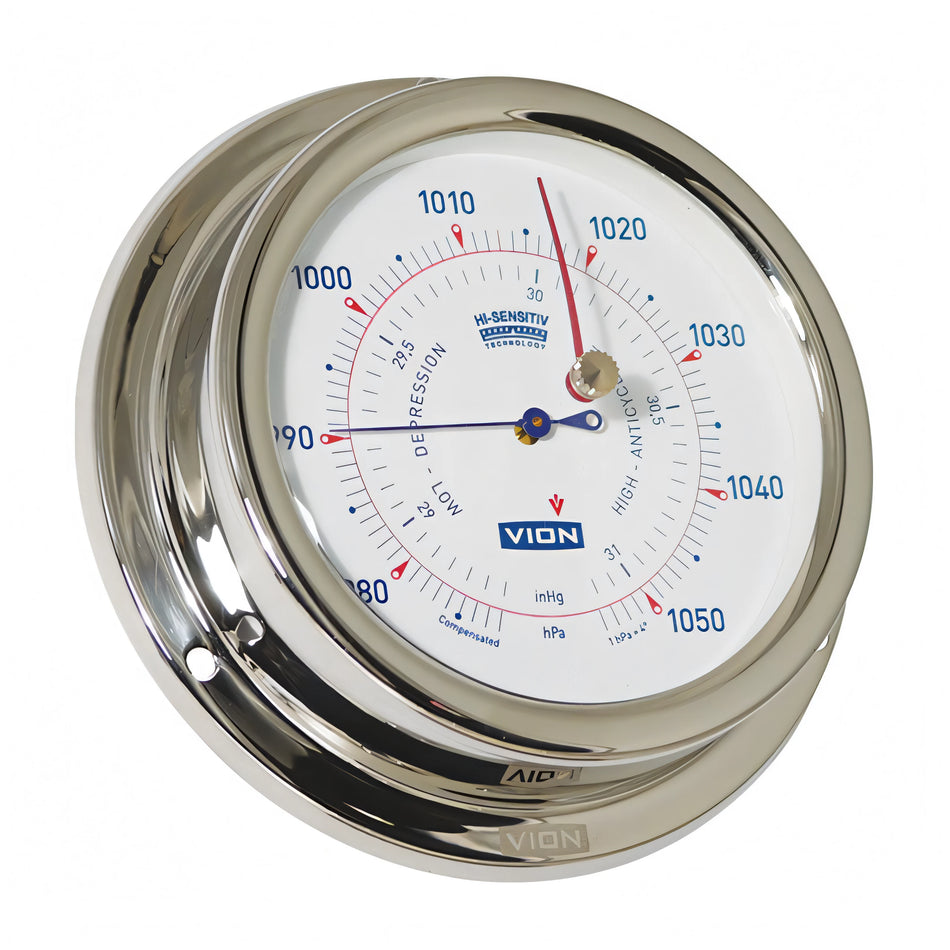 Barometro Foresti e Suardi in acciaio inox, Ø 127 mm