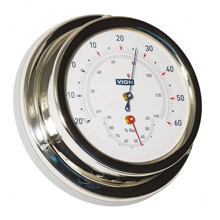 Termoigrometro Foresti e Suardi in acciaio inox, Ø 127 mm