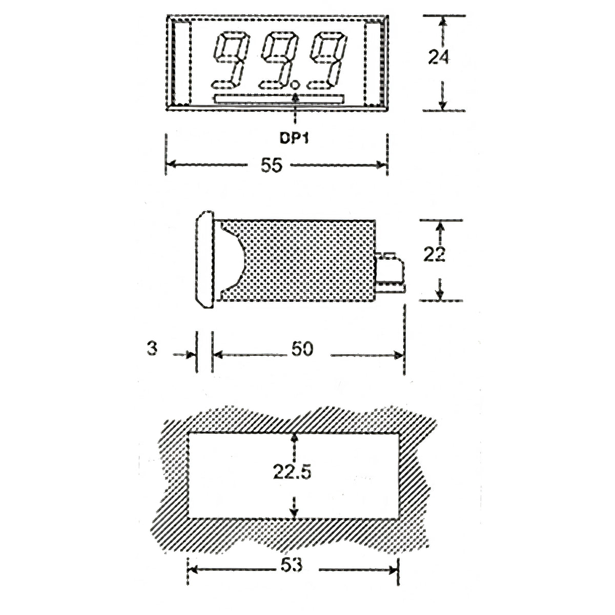 Indicatore digitale Pico15 Binding Union per quadro di controllo