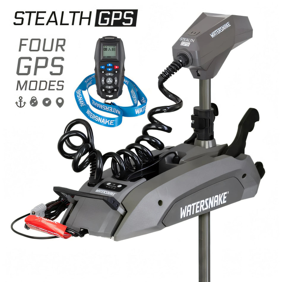 Motore Elettrico Watersnake Stealth GPS 80 lb 24V Gambo 78" con Nav Sensor - Watersnake