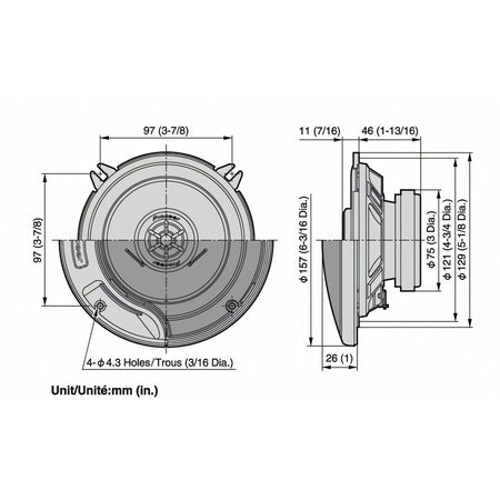Altoparlante Pioneer 130W dettaglio