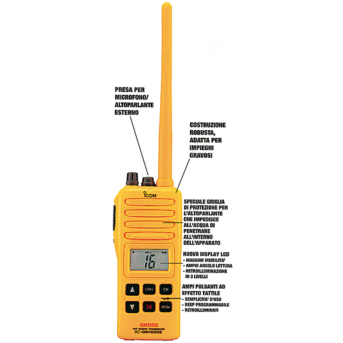 VHF GMDSS Icom IC-GM1600E portatile