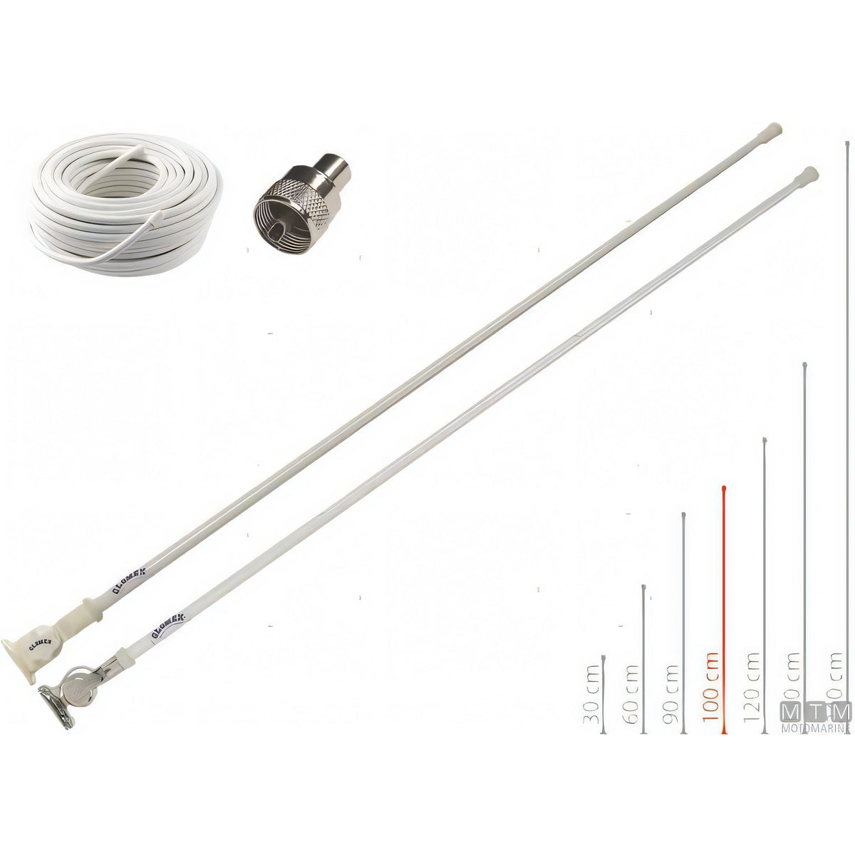 Antenna VHF Glomex RA104 Compact, base in Nylon o Acciaio Inox — Base Nylon