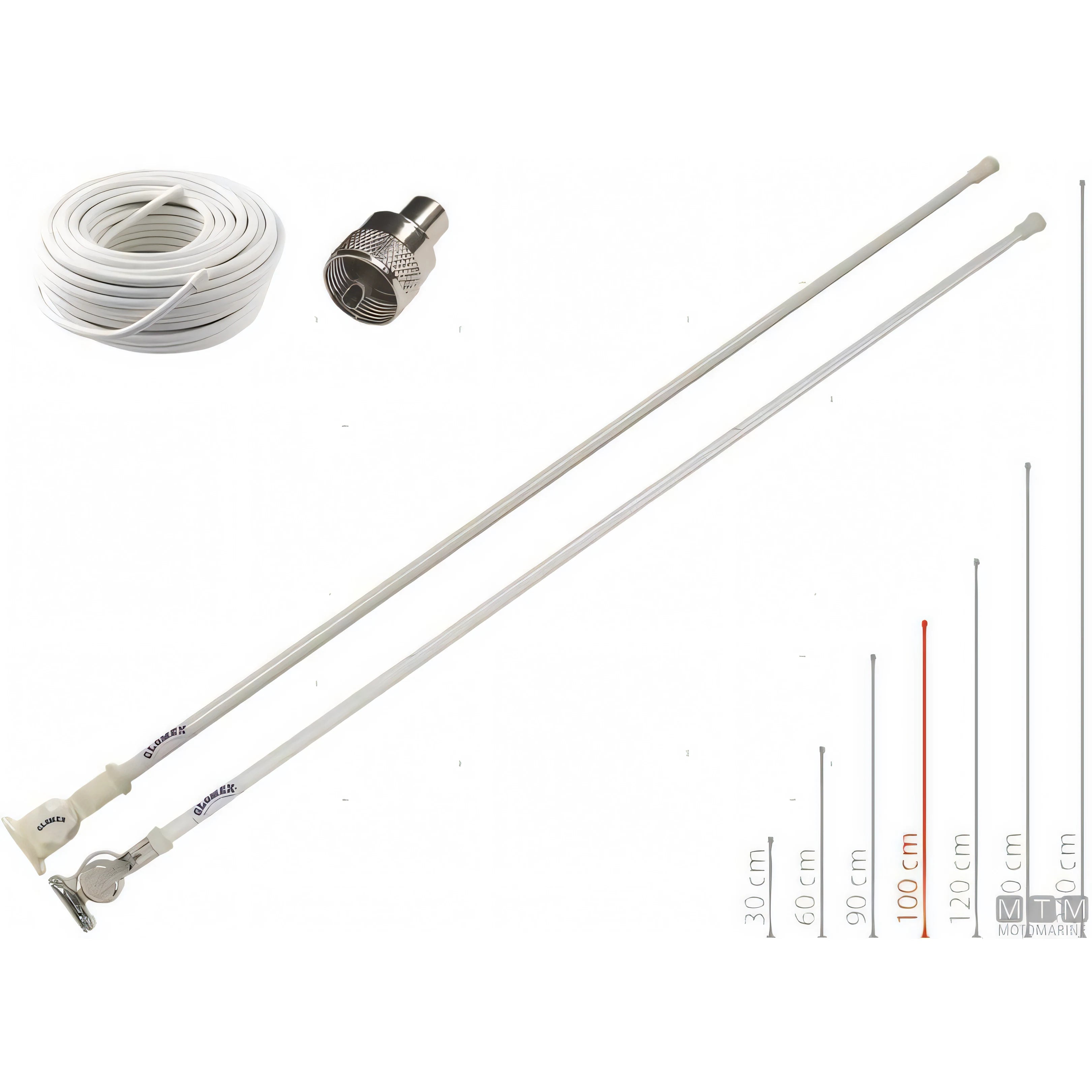 Antenna VHF Glomex RA104 Compact, base in Nylon o Acciaio Inox — Base Nylon