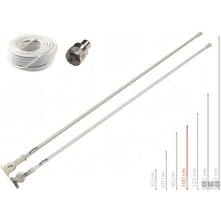 Antenna VHF Glomex RA104 Compact, base in Nylon o Acciaio Inox — Base Nylon