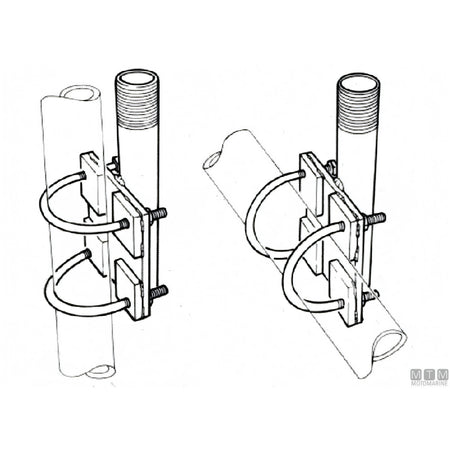 Glomex base a morsetto inox per antenna su tubo — Ø 25/80 mm