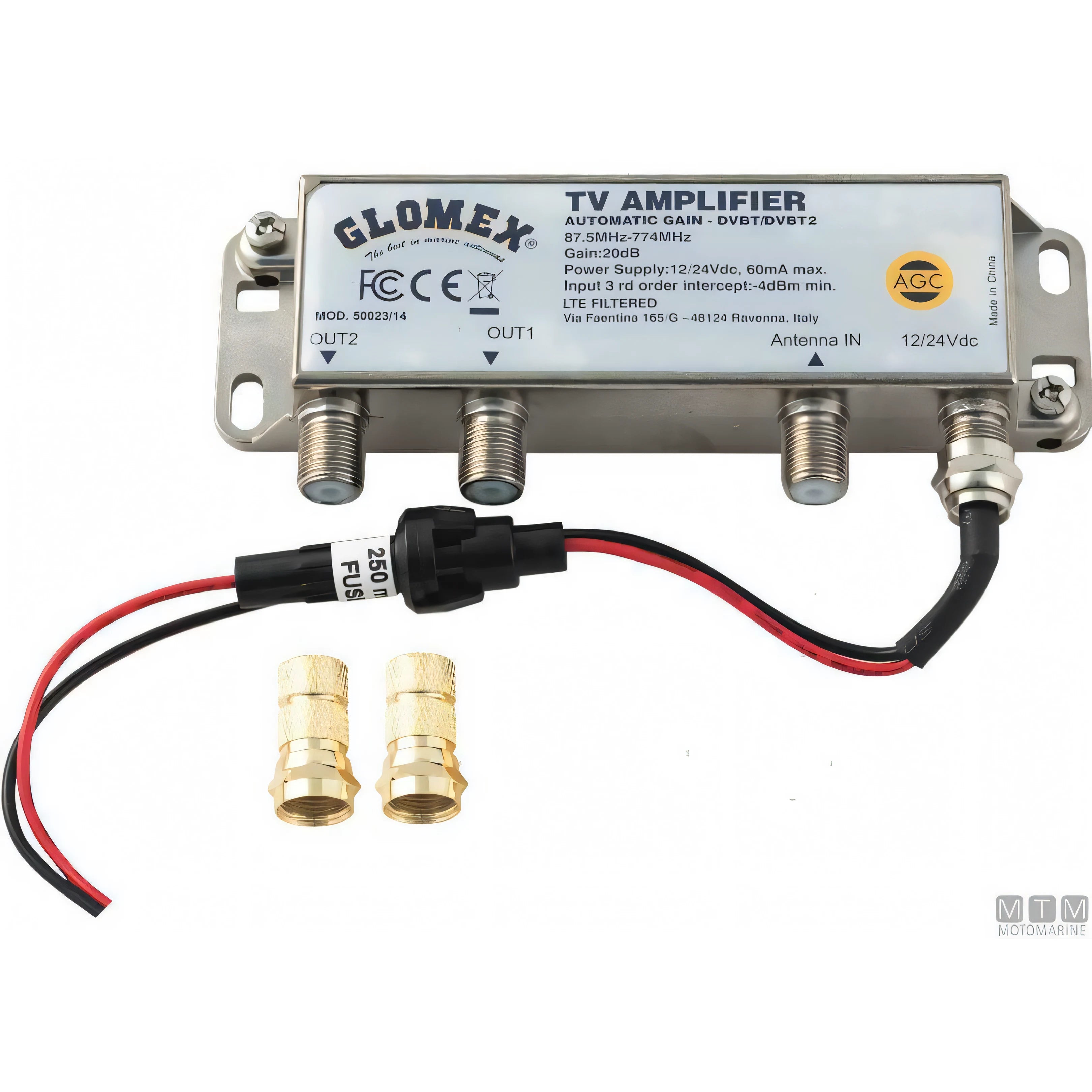 Antenna Glomex Nashira TV AM FM DAB — Bianco