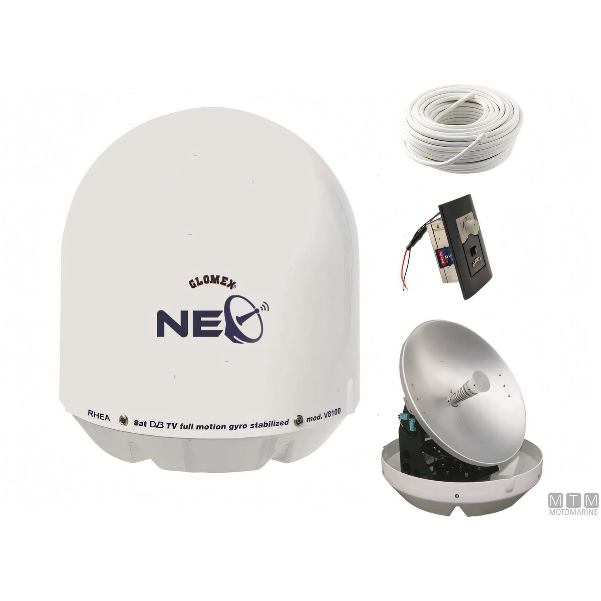 Glomex Rhea V8100N antenna TV satellitare — Antenna completa