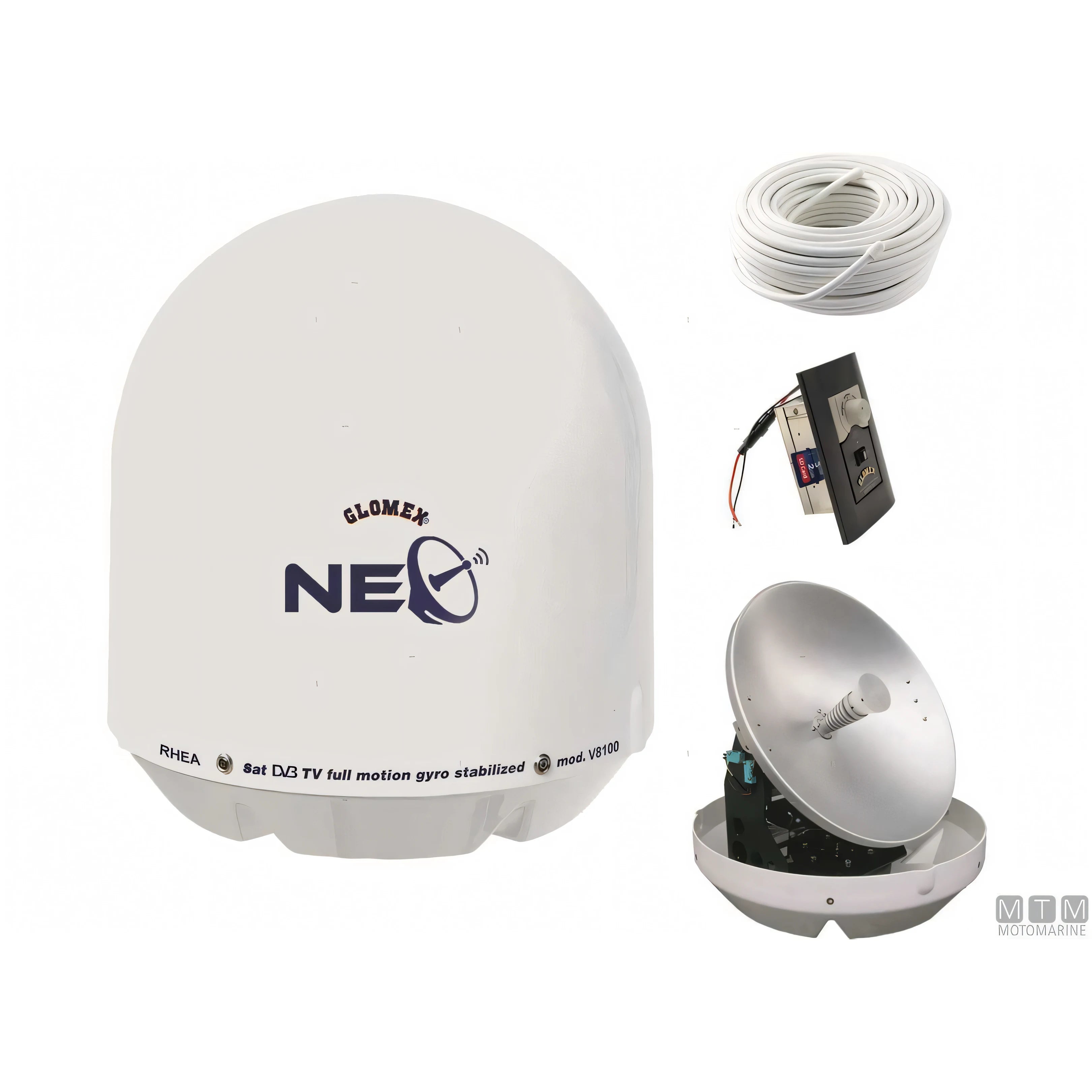 Glomex Rhea V8100N antenna TV satellitare — Antenna completa