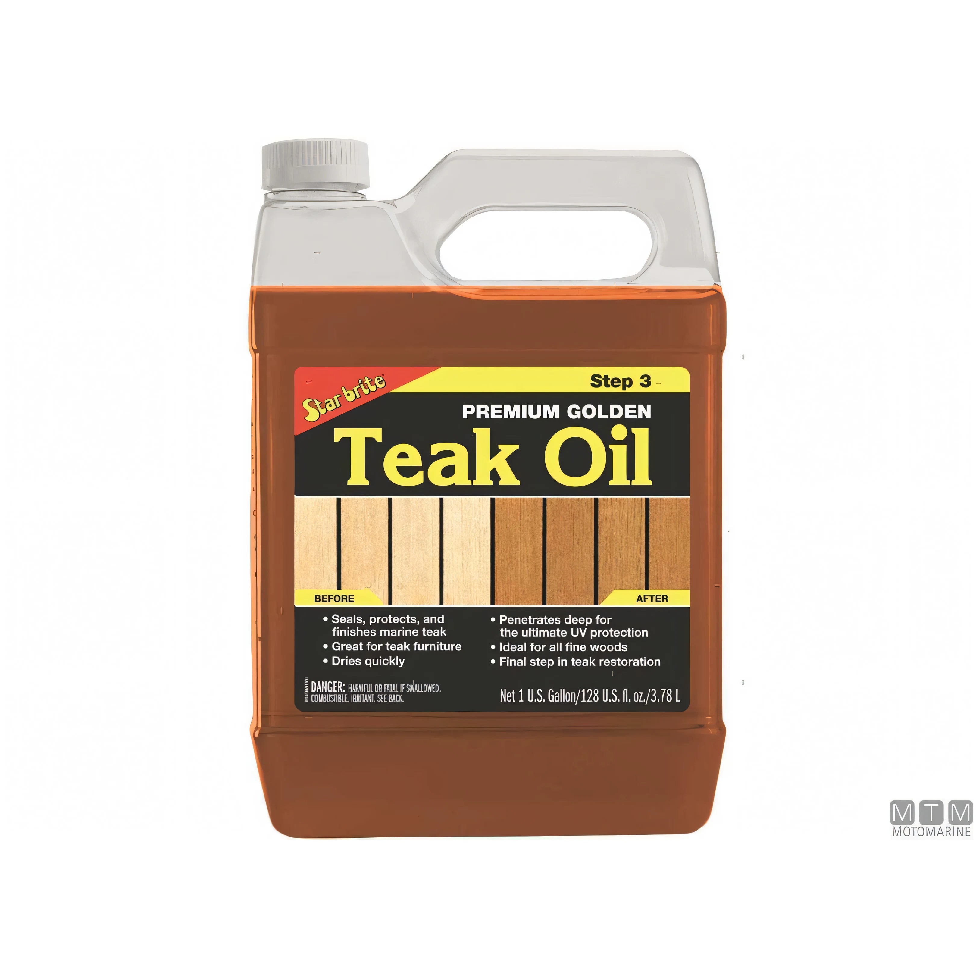 Star Brite Premium Golden Teak Oil per trattamento teak — 3,8 Lt