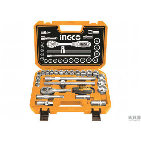 Motomarine valigetta cricchetto con bussole Cromo-Vanadio — Set 25 pezzi