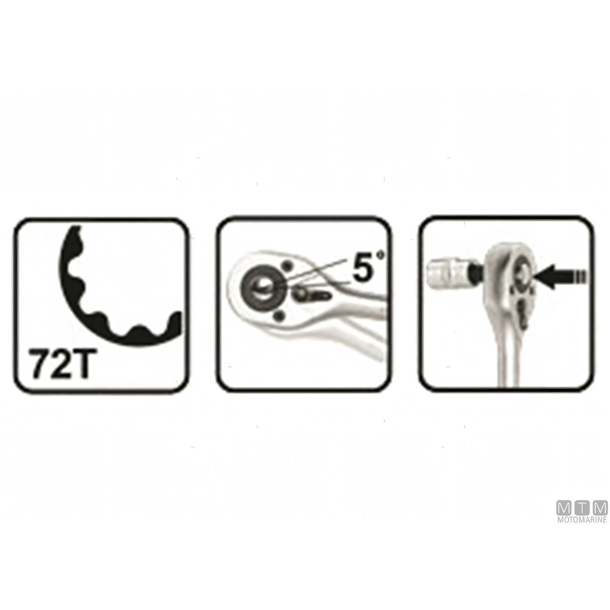 Motomarine valigetta cricchetto con bussole Cromo-Vanadio — Set 25 pezzi
