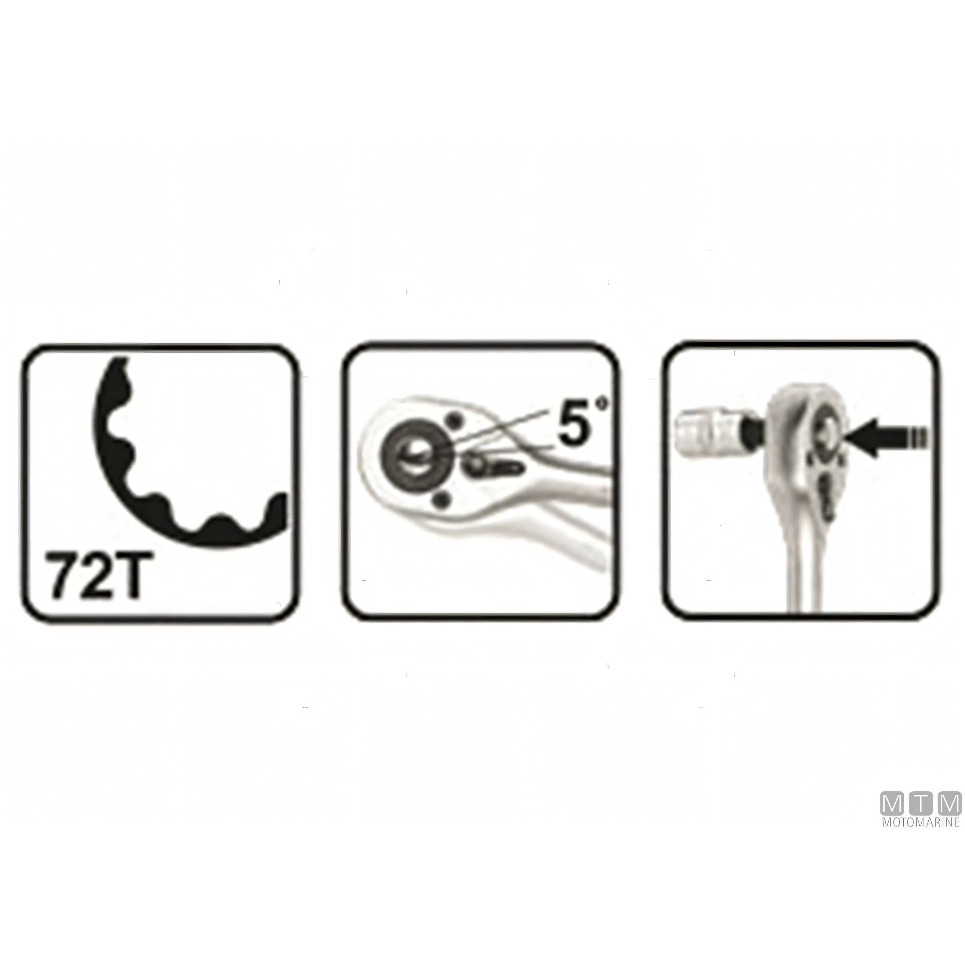 Motomarine valigetta cricchetto con bussole Cromo-Vanadio — Set 25 pezzi