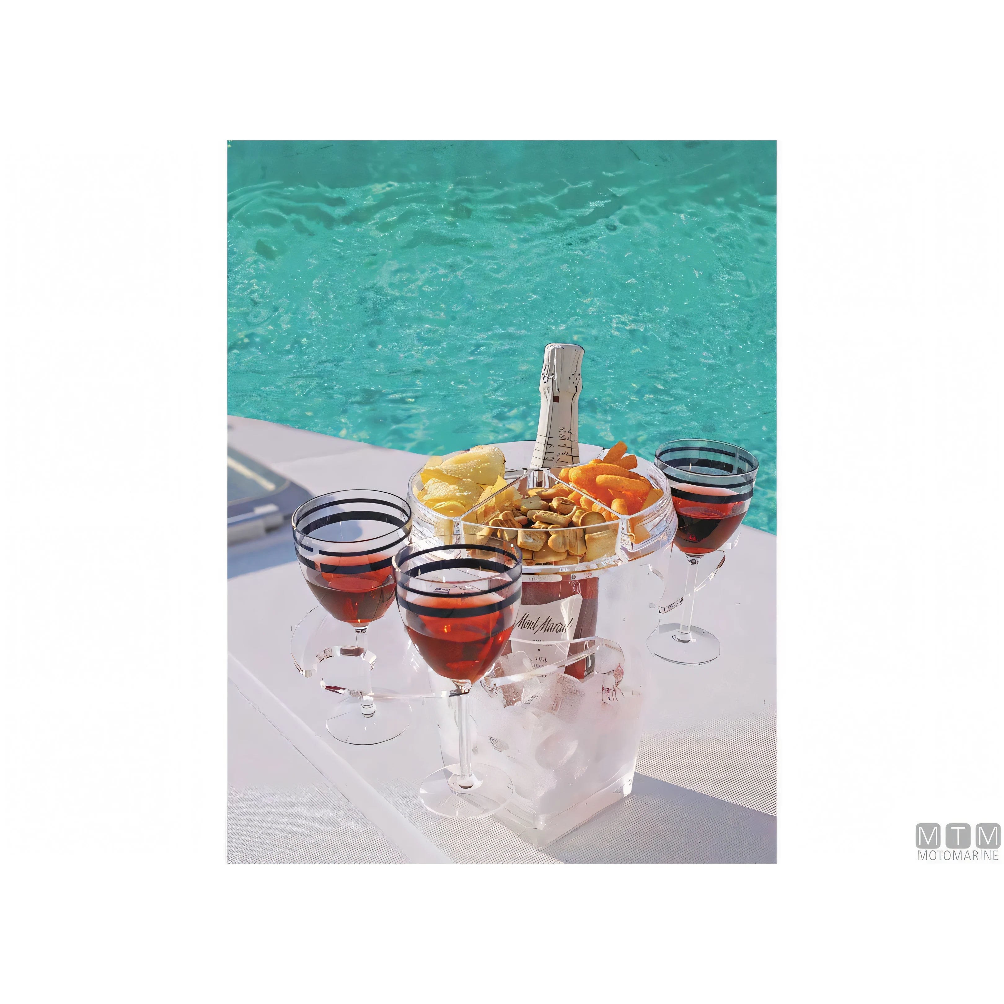 Marine Business secchiello champagne con portabicchieri in acrilico — Ø 20 x H 24,5 cm