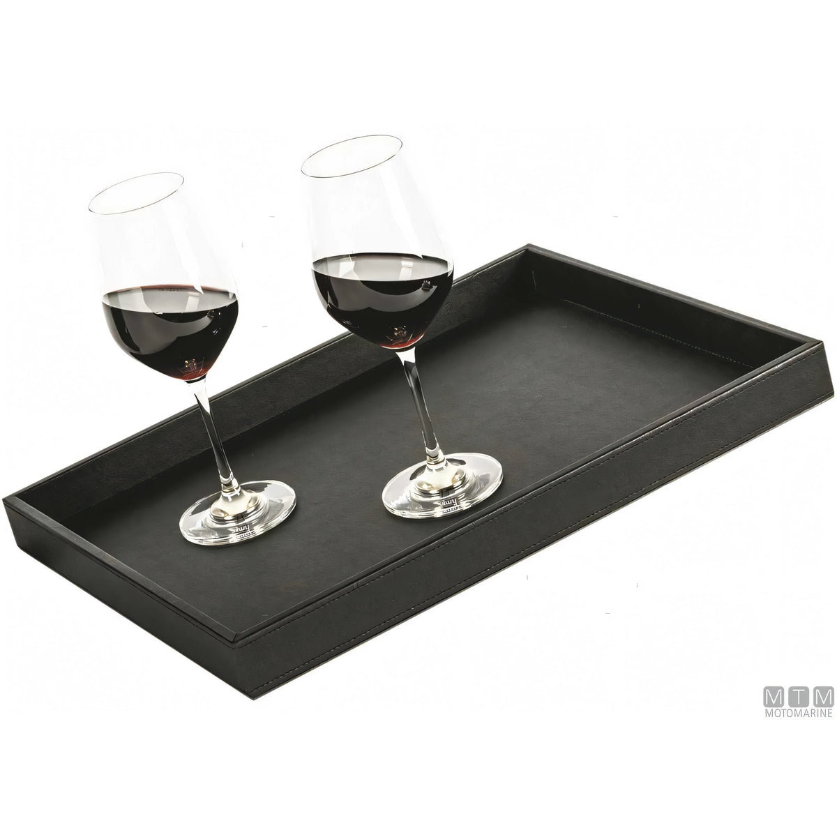 Silwy vassoio metallico in pelle nera — 41,5 x 31,5 x H4 cm