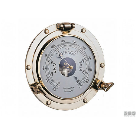Foresti e Suardi barometro oblò ottone — Ø 180 mm