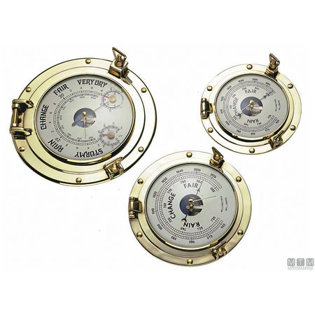 Foresti e Suardi barometro oblò ottone — Ø 180 mm