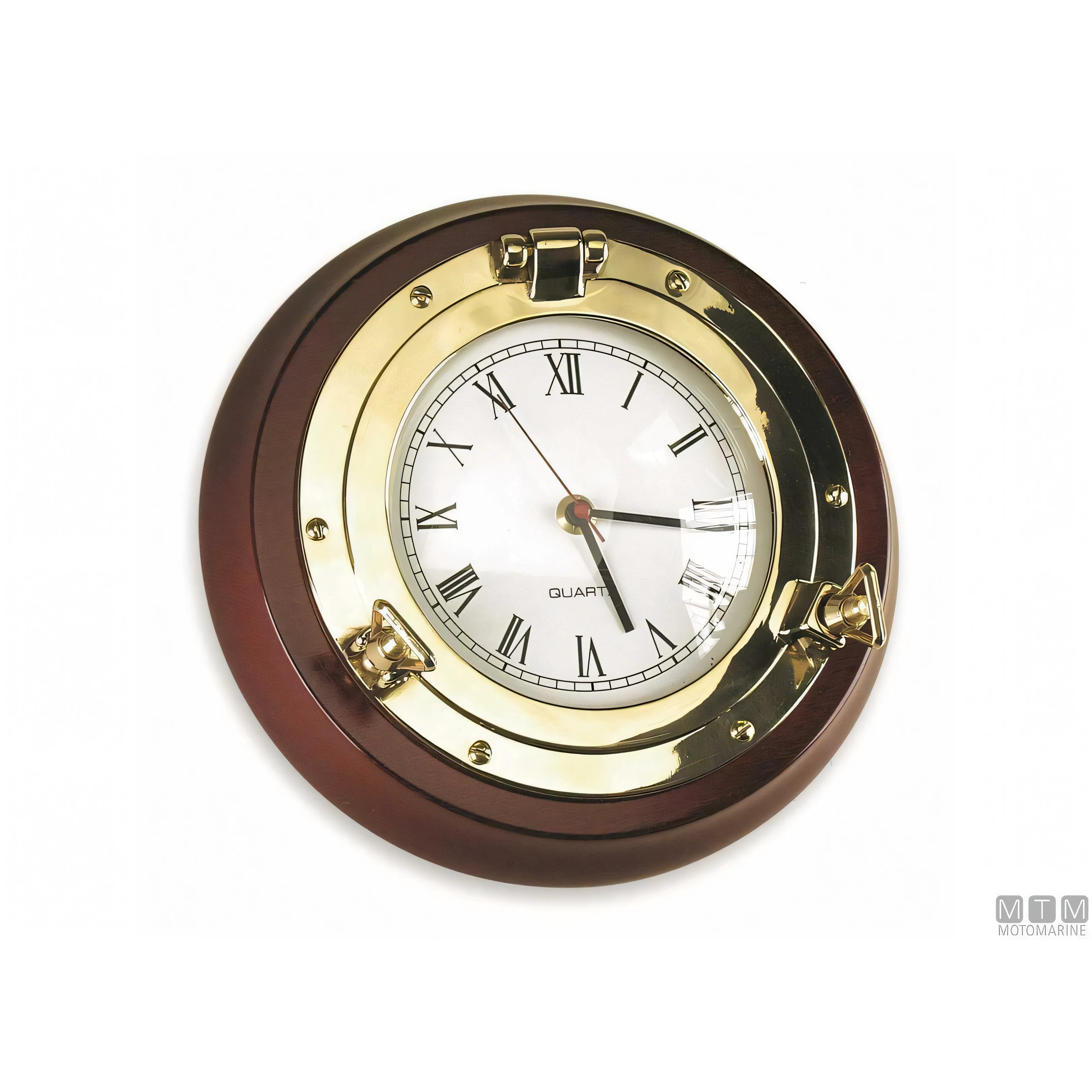 Foresti e Suardi orologio oblò in ottone e legno — 230 mm