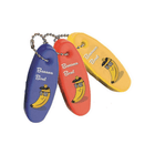 Portachiavi galleggiante ovale blu "Banana Boat" con catenella argentata, motivo banana cartoon con occhiali | Onautica