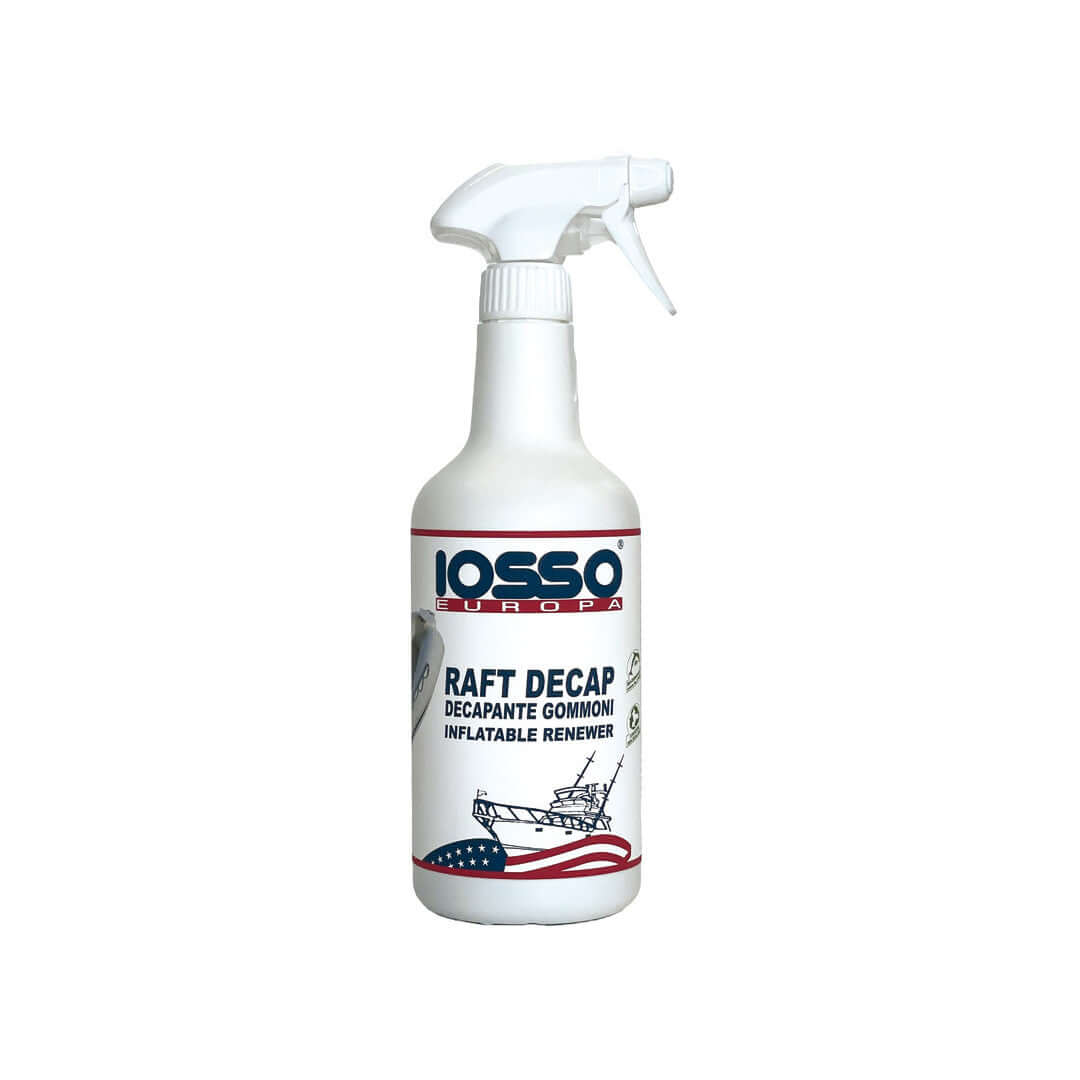 Flacone spray bianco Iosso Europa Raft Decap 750ml, decapante rigeneratore per gommoni | Onautica