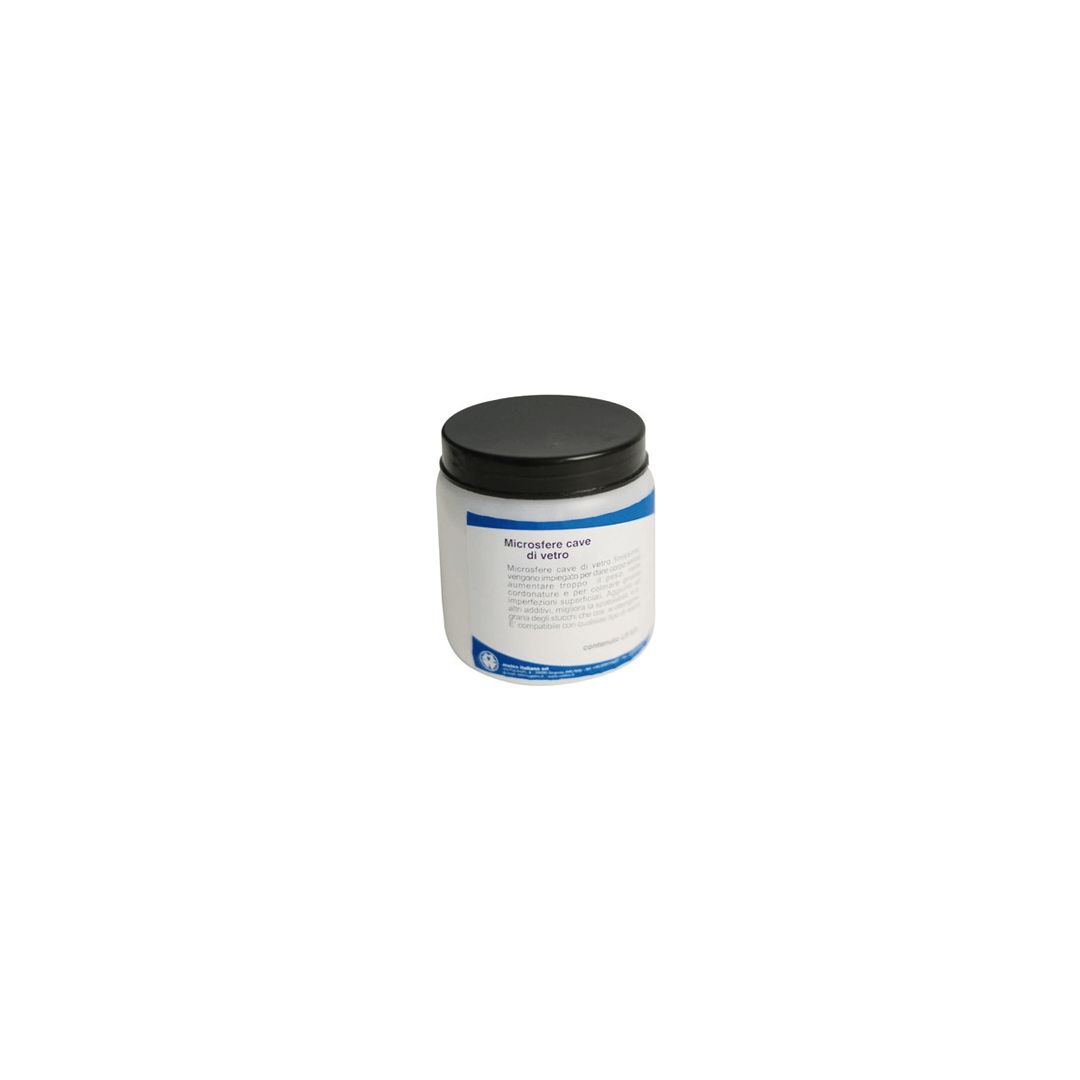Barattolo bianco con tappo nero di microsfere cave di vetro per laminazione | Onautica