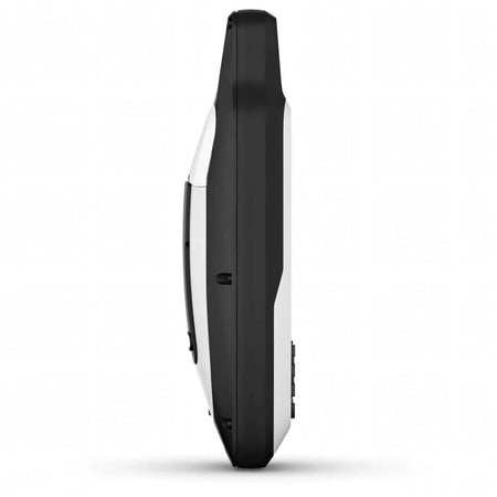 Vista laterale GPS portabile Garmin GPSMAP 79s nero e bianco con tasti laterali | Onautica