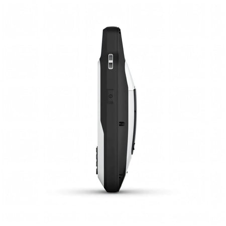 Vista laterale GPS portatile Garmin GPSMAP 79s nero e bianco con tasti e slot laterali | Onautica