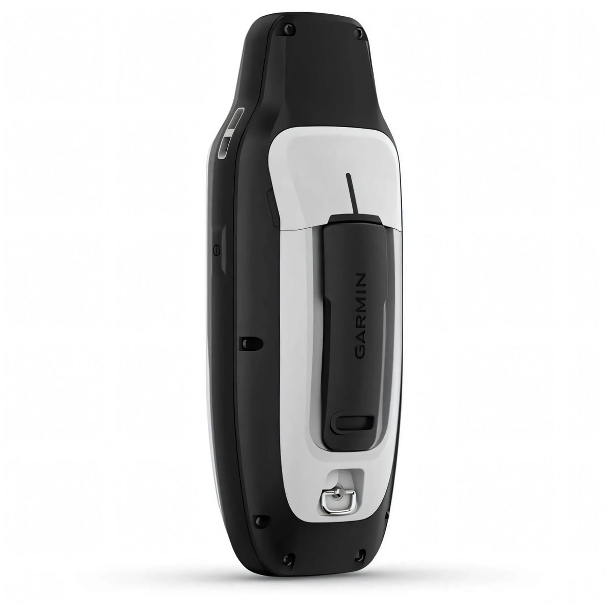 Vista posteriore GPS portatile Garmin GPSMAP 79s nero e bianco con clip cintura e attacco laccio | Onautica
