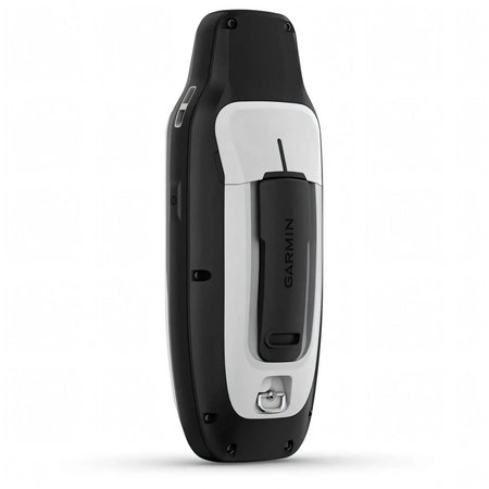 Vista posteriore GPS portatile Garmin GPSMAP 79s nero e bianco con clip cintura e attacco laccio | Onautica