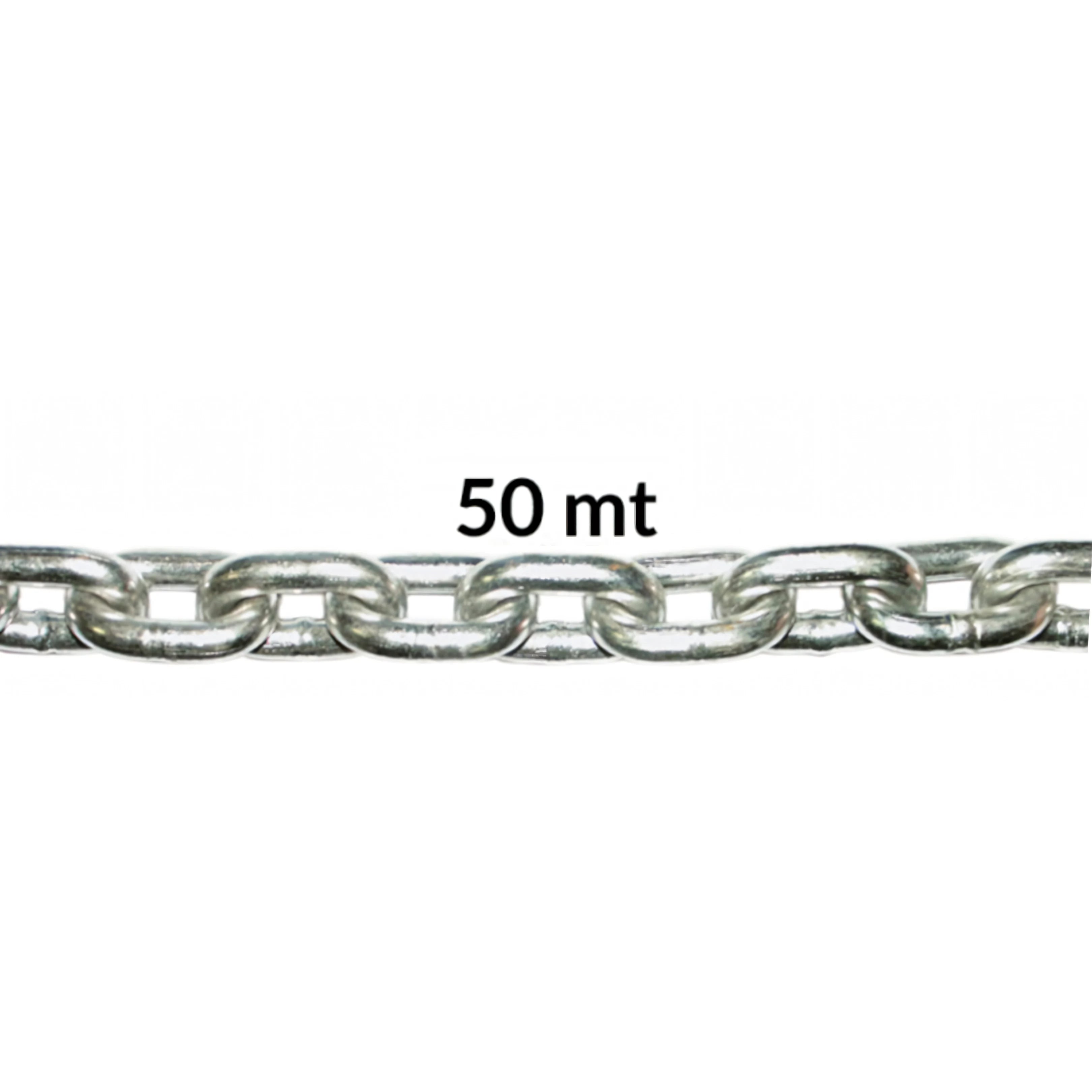 Catena calibrata in acciaio inox AISI 316 per verricello, maglie lucide