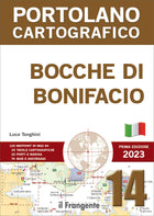 Copertina Portolano Cartografico Bocche di Bonifacio n.14, prima edizione 2023, con mappa nautica e waypoint WGS84 | Onautica