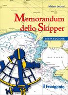 Copertina libro "Memorandum dello Skipper" 6ª edizione di Miriam Lettori con sestante blu e carta nautica | Onautica