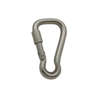 Moschettone inox AISI 316 con ghiera zigrinata, forma asimmetrica ad apertura larga, finitura satinata | Onautica