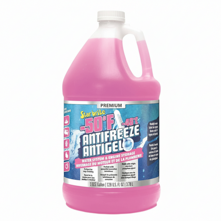 Antigelo Star Brite Premium rosa in tanica da 1 gallone 3,78L, protezione -50°F per impianti idrici e motori | Onautica