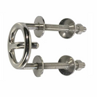 Anello traina sci inox lucido Ø60mm con due perni filettati 75x10mm e dadi | Onautica