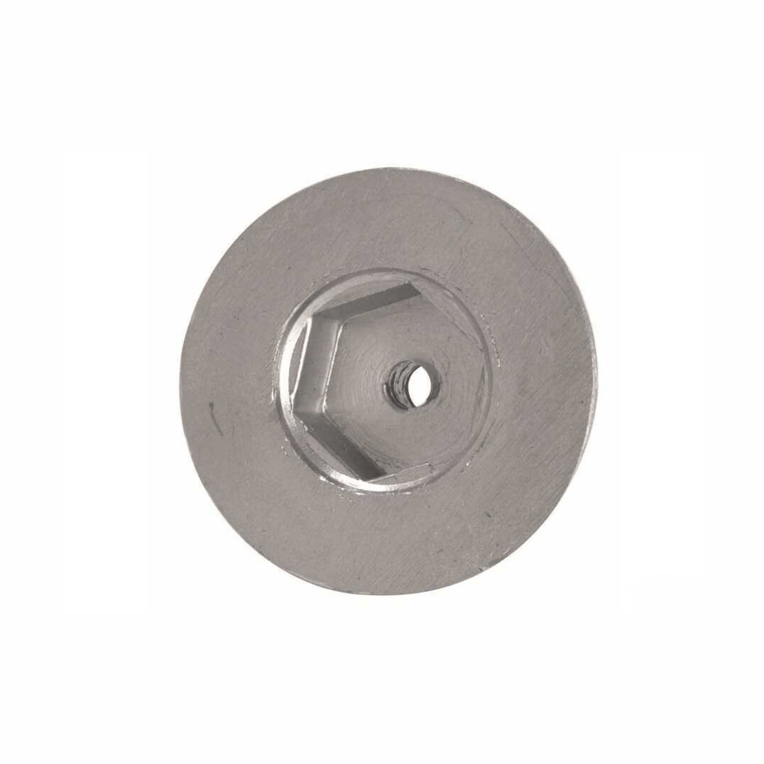Anodo ogiva in zinco per bow thruster KGF125/130/160, vista frontale con sede esagonale centrale | Onautica