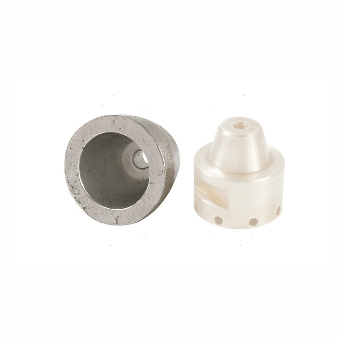 Anodo ogiva conico in zinco e inserto ceramico bianco, Ø 22-30mm, componenti separati | Onautica