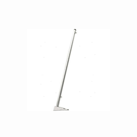Asta portabandiera in ottone cromato H 350mm con base triangolare e supporto regolabile | Onautica