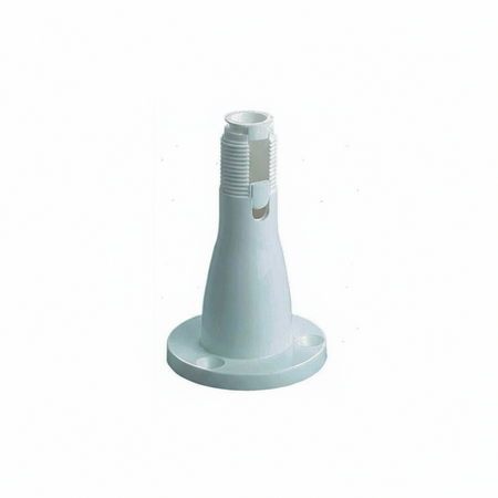 Base antenna fissa universale in nylon rinforzato bianco, forma conica con flangia circolare e filetto superiore | Onautica