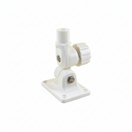 Base antenna regolabile a pomello in nylon bianco con snodo orientabile e base quadrata in metallo | Onautica