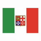 Bandiera Italia adesiva verde bianco rosso con stemma Marina Mercantile 16x24 cm | Onautica