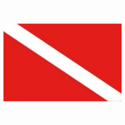 Bandiera segnale sub rossa con striscia bianca diagonale, tessuto 20x30 cm | Onautica