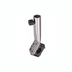 Base per bandiera inox cromata con tubo portabandiera angolato e clamp regolabile Ø 22-25 mm | Onautica