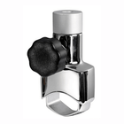 Base per pulpito in acciaio cromato con morsetto e pomello nero, compatibile Ø 22/25 mm | Onautica