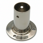 Base tonda 90° per tubo in acciaio inox lucido con flangia forata e perno centrale | Onautica